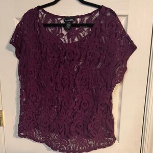 Lane Bryant Plum Lace Top